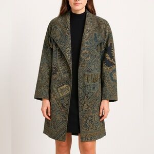 Mieko Mintz Sweater Jacket Kimono Knit Kantha Duster